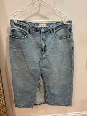 Abercrombie & Fitch Light Blue Straight Denim Skirt